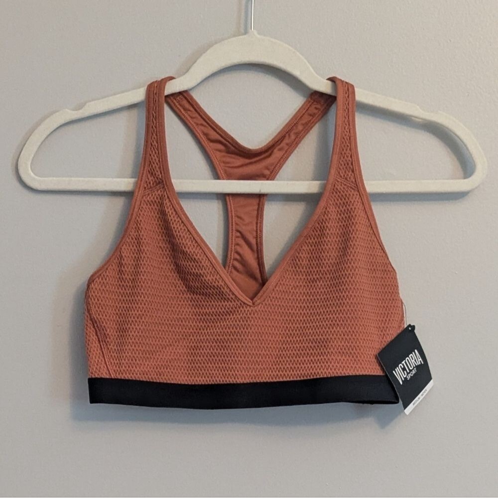 NWT Victoria Secret Sport Rust Orange Mesh Racerback Sports Bra Size Medium